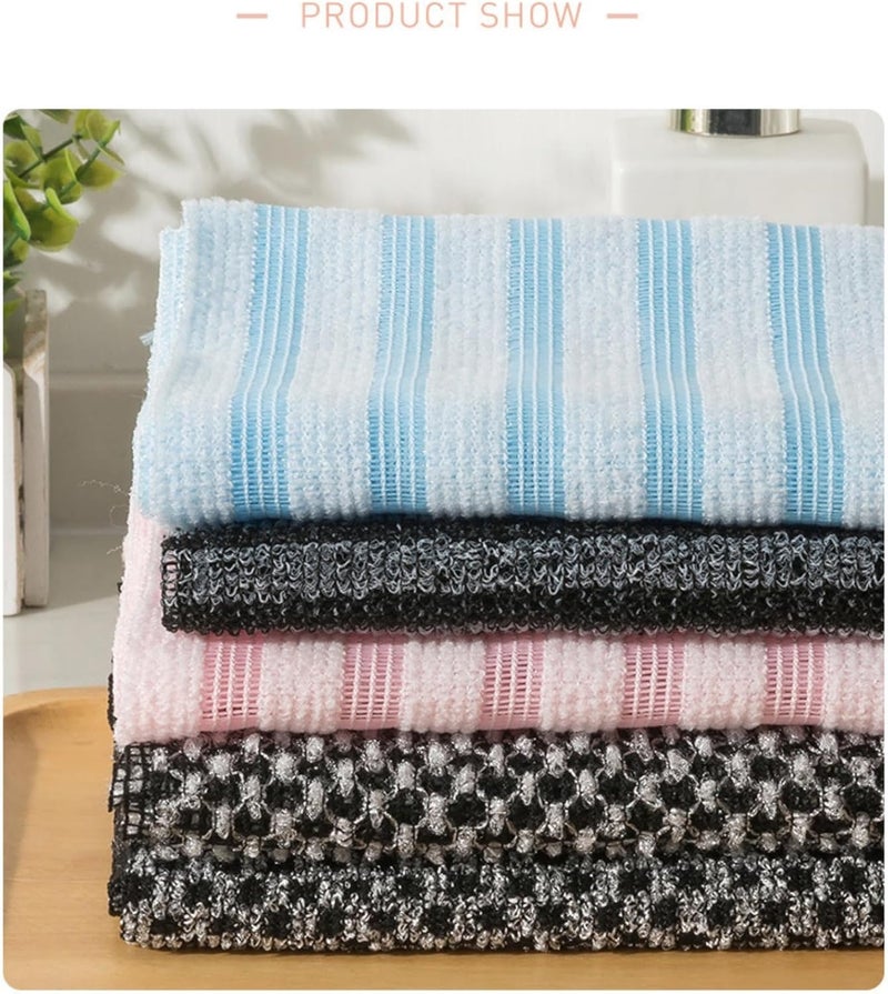 MOSYFEIBI Washcloth Loofah Combo Loufee Exfoliating mesh Bath Towel for Body Wash&Smooth Skin+Free Loofah Dish Towel (4Pcs Long Bath Towel) - Image 4